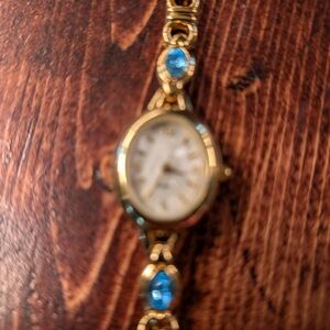 Elegant Gold and Blue Women's Watch